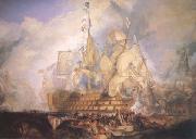 Joseph Mallord William Turner The Battle of Trafalgar (mk25) oil on canvas